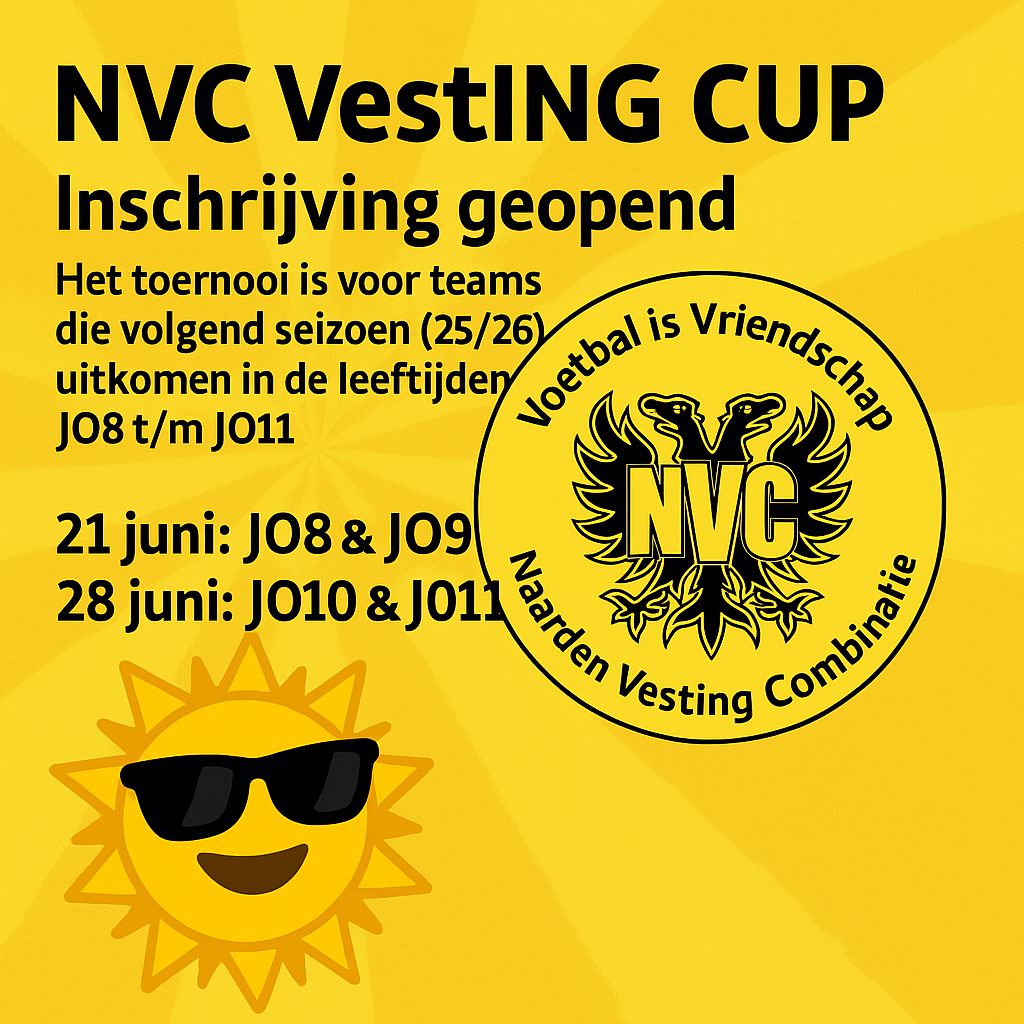 VestING Toernooi voor nieuwe JO10 & JO11-teams – 28 juni bij NVC